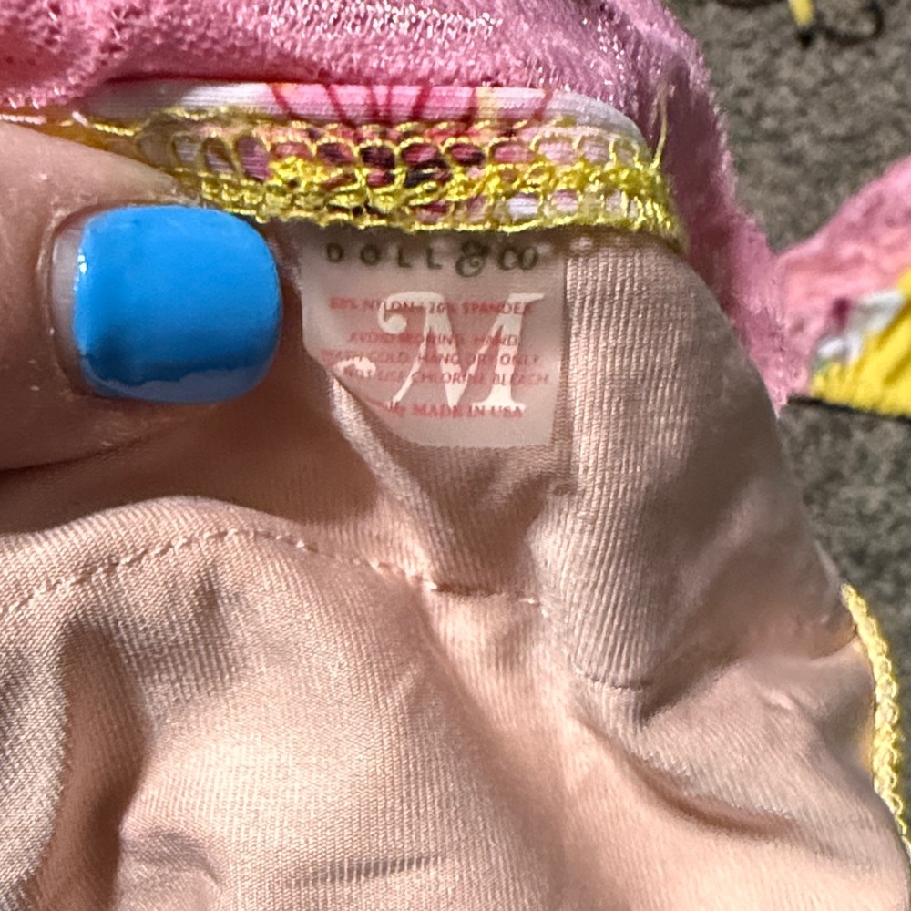 Floral Pink and Yellow Bikini Set - Picture 3 of 3